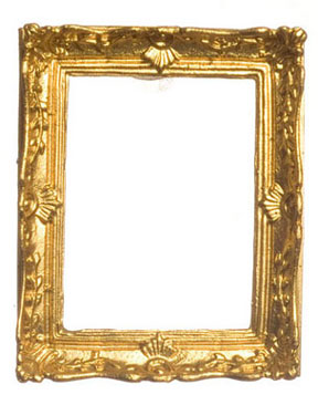 Dollhouse Miniature Gold Plated Frame, 2 X 2 1/4" Gold